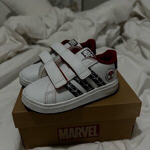 Marvel White and Red Sneakers with Velcro Straps